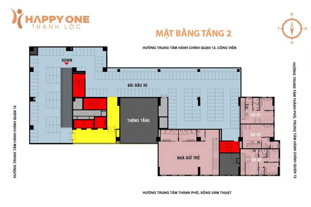 Mặt thiết kế tầng 2 Happy One Premier
